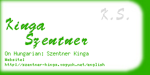 kinga szentner business card